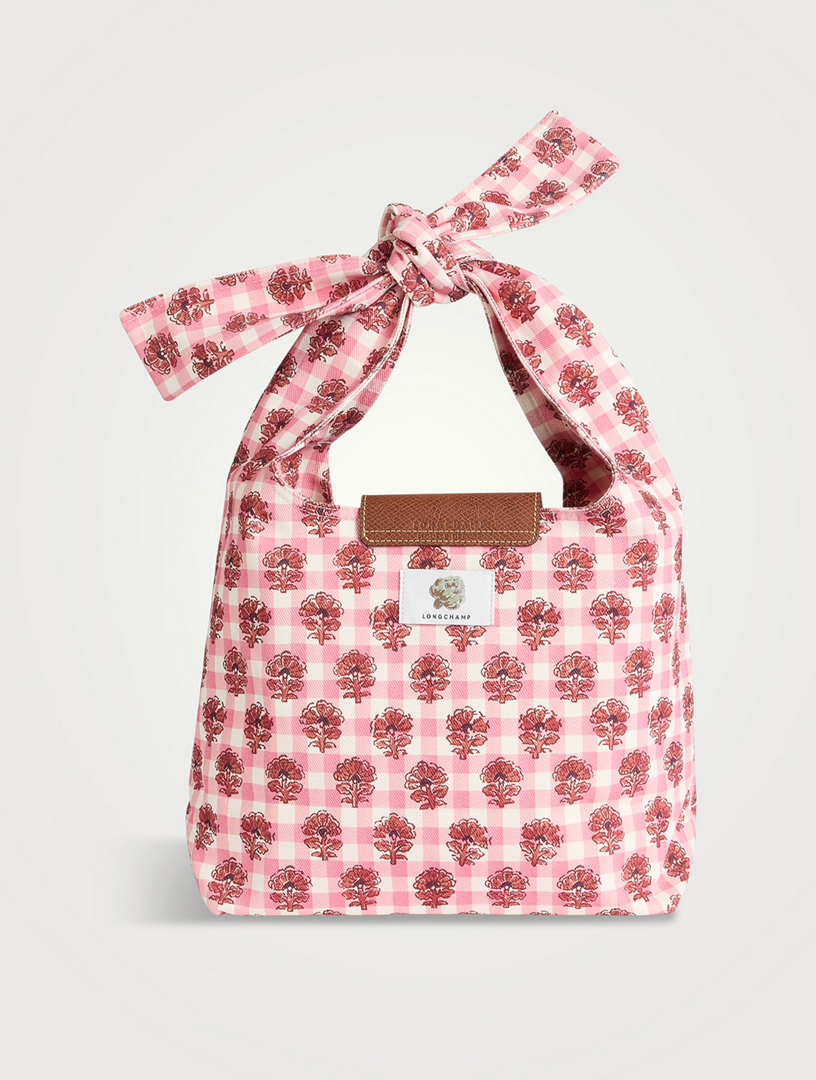 LONGCHAMP Medium Le Pliage Collection Shoulder Bag In  Floral Shoulder Bag with Gingham Strap | Spring Summer Statement Purse main image 0