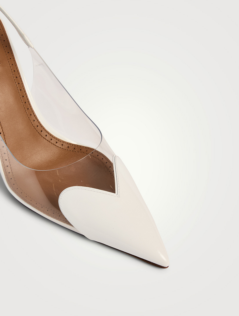 ALAÏA Escarpins à bride arrière Le Cœur en cuir verni et PVC