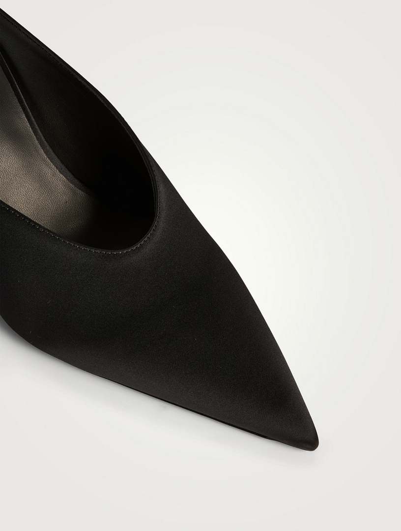ALAÏA Cube Satin Wedge Mules | Holt Renfrew