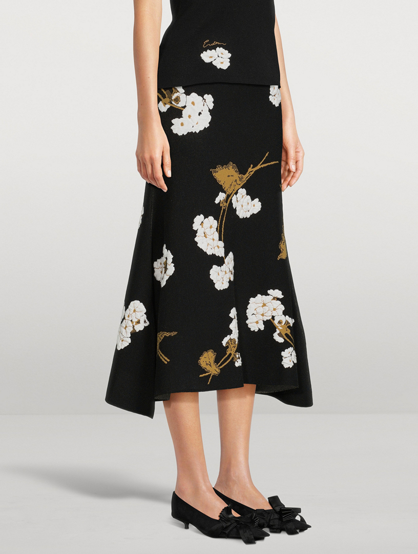 A-Line Midi Knit Skirt