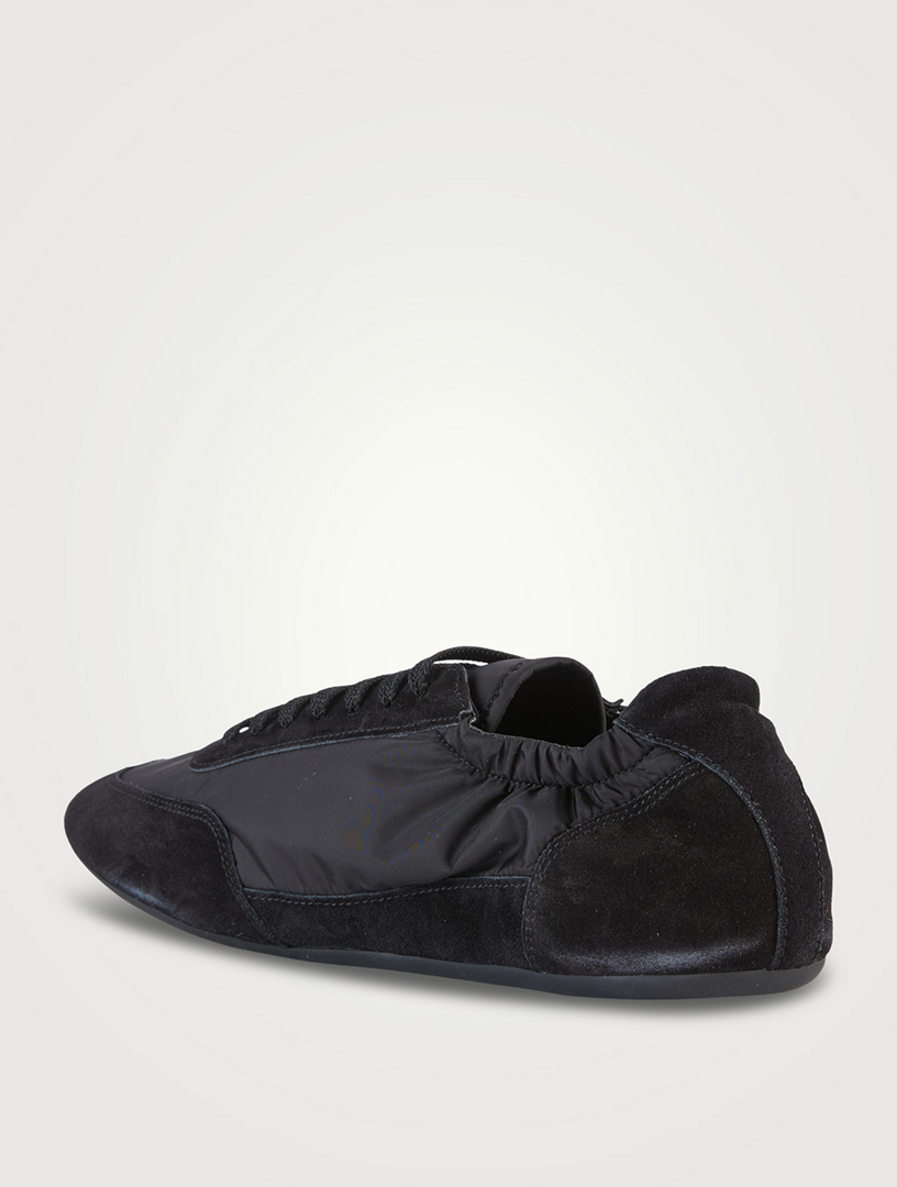 PRADA Collapse Re-Nylon And Suede Elasticized Sneakers