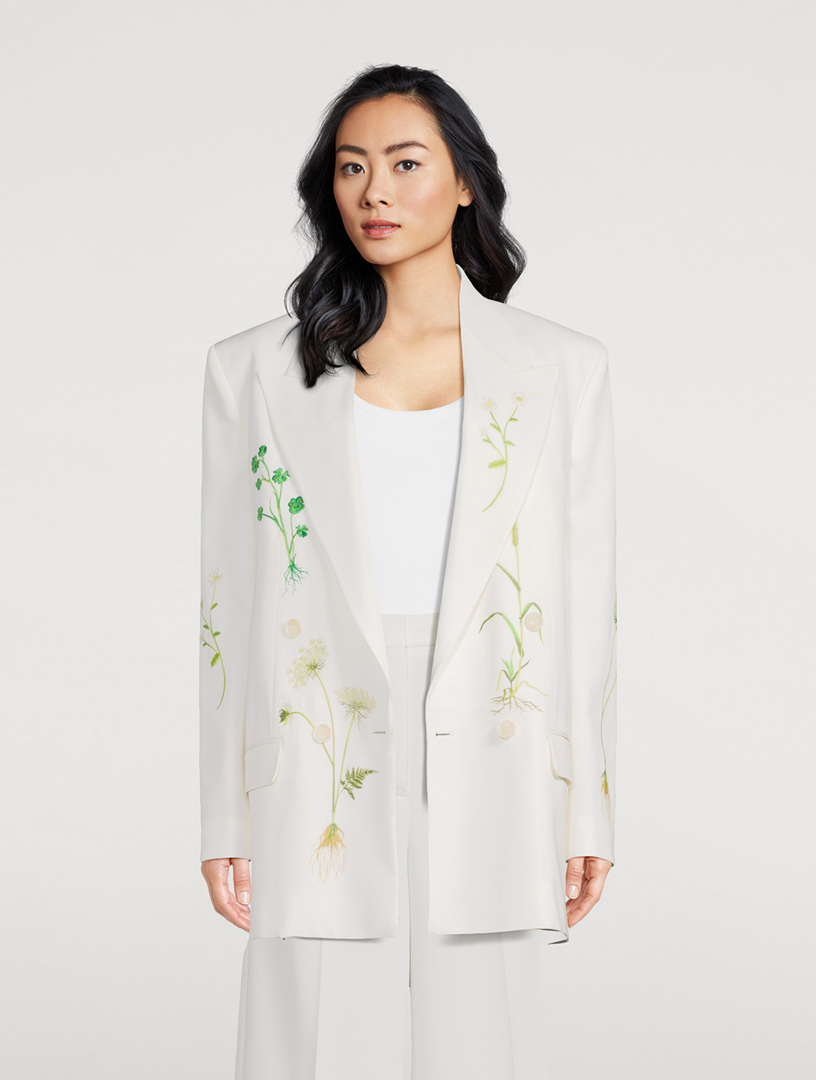 ジャケット Stella McCartney Embroidered wool blend blazer Stella Mccartney Embroidered birds wool blazer | 453830SFB181000
