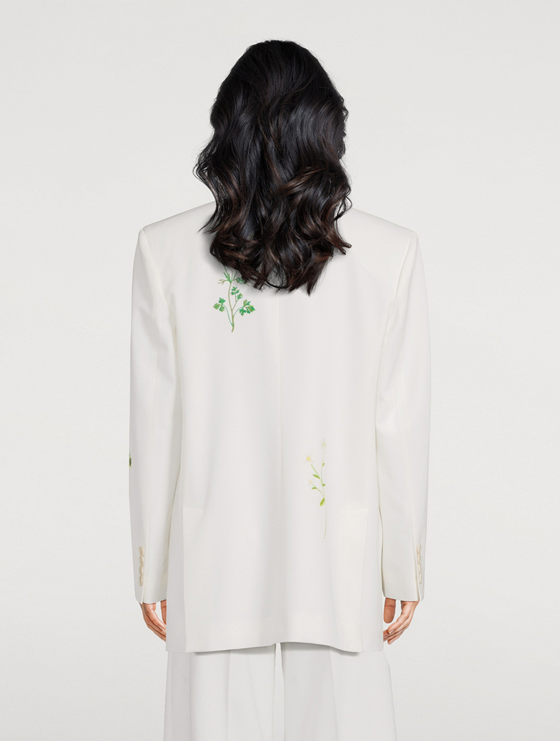 STELLA MCCARTNEY Floral-Embroidered Double-Breasted Blazer | Holt