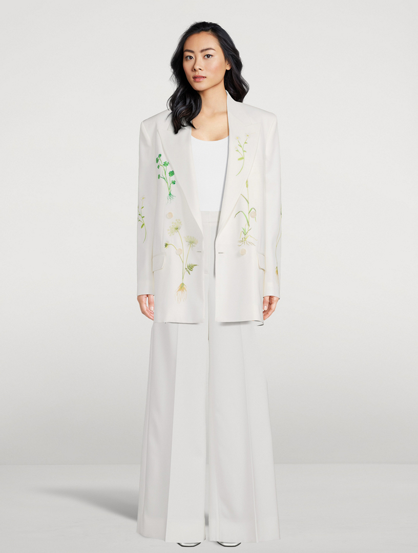 STELLA MCCARTNEY Floral-Embroidered Double-Breasted Blazer | Holt
