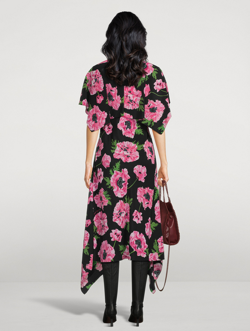 STELLA MCCARTNEY Silk Midi Dress In Poppy Print | Holt Renfrew