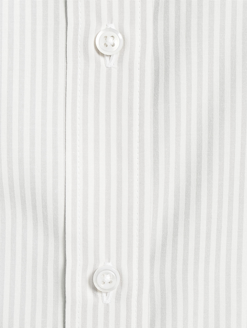 Tie-Cuff Shirt Stripe Print