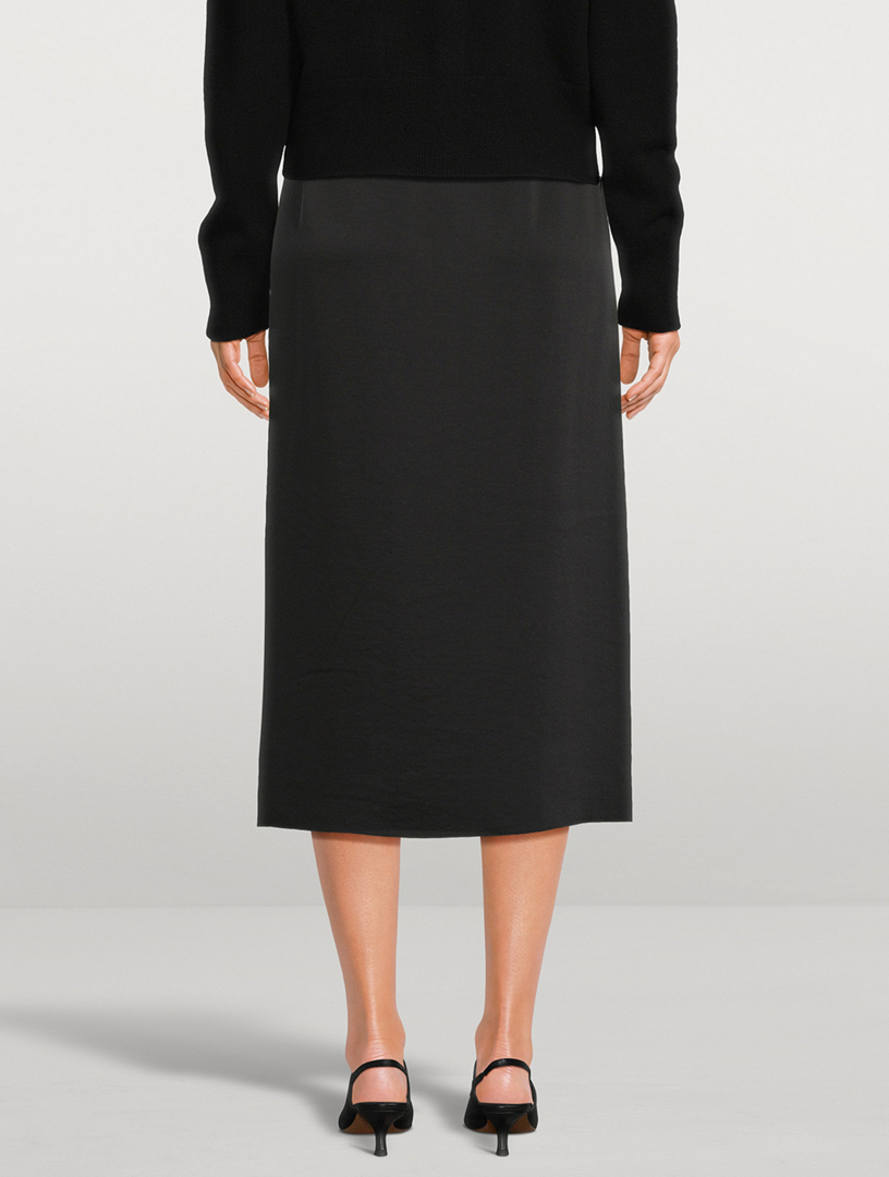 Velvet-Trimmed Midi Skirt