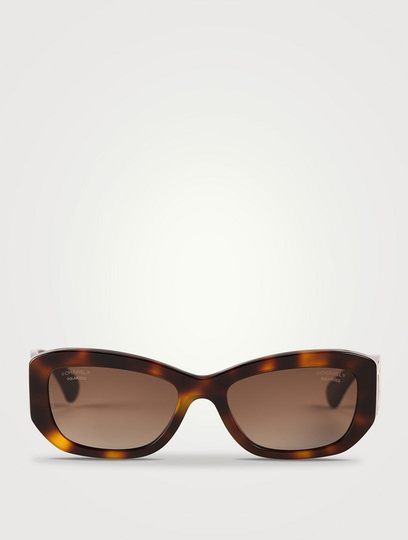 Lunettes de soleil à monture rectangulaire