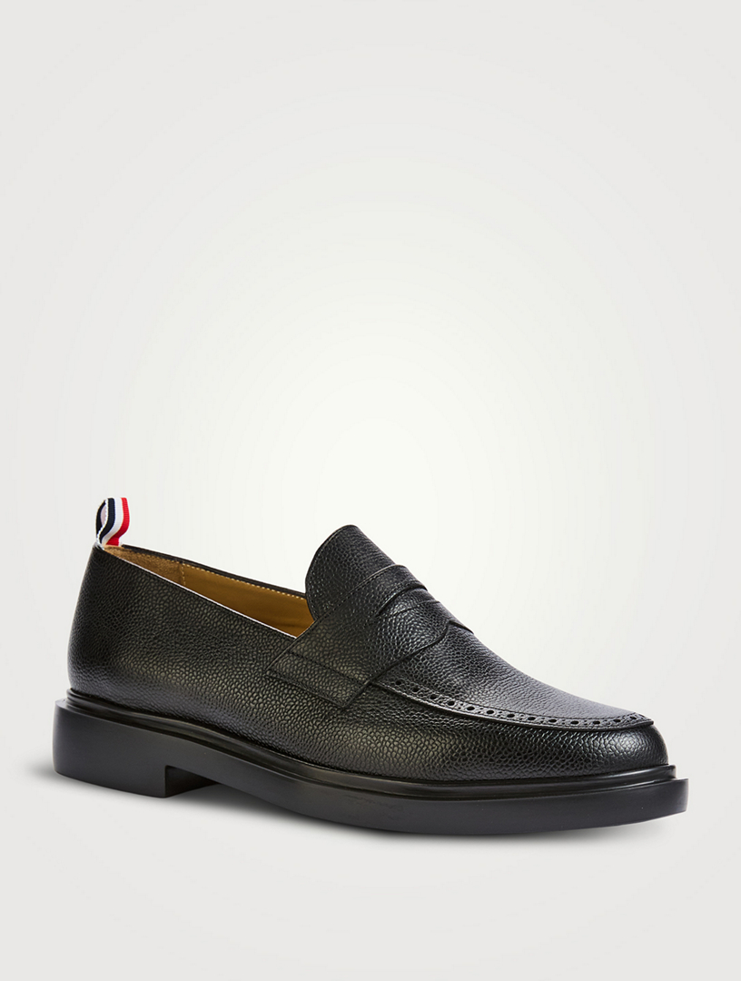 Pebble Grain Leather Penny Loafers
