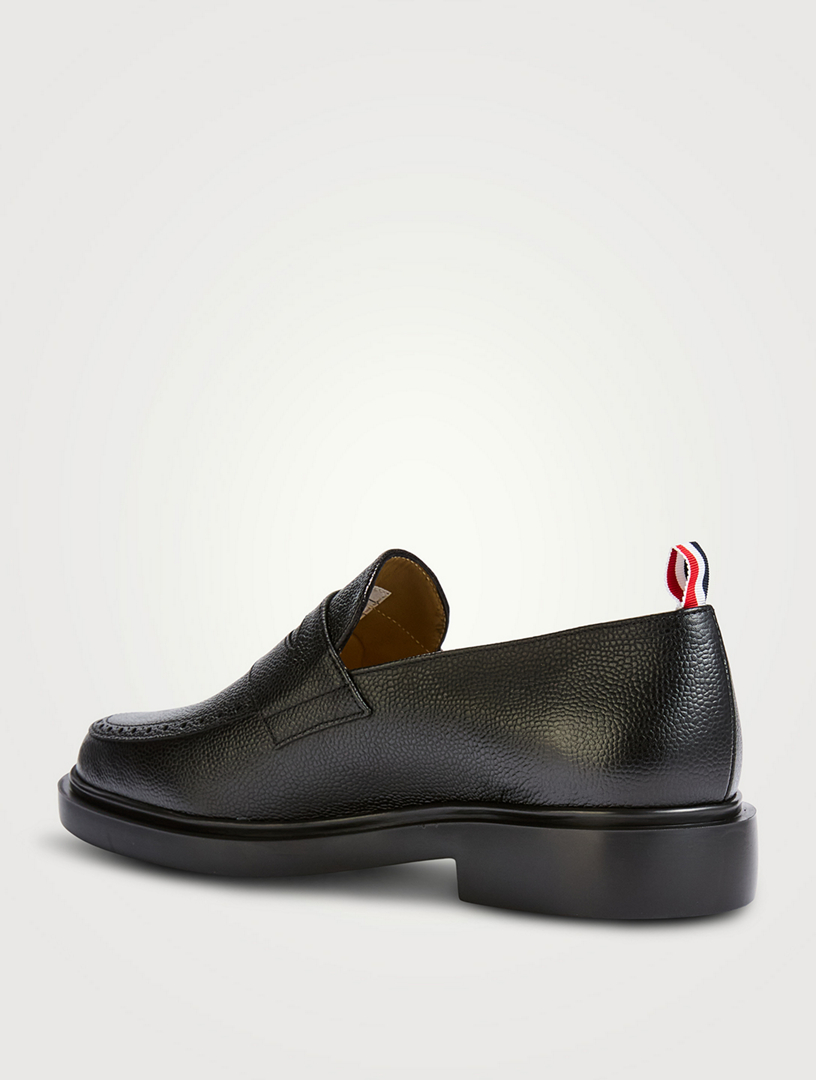 Pebble Grain Leather Penny Loafers