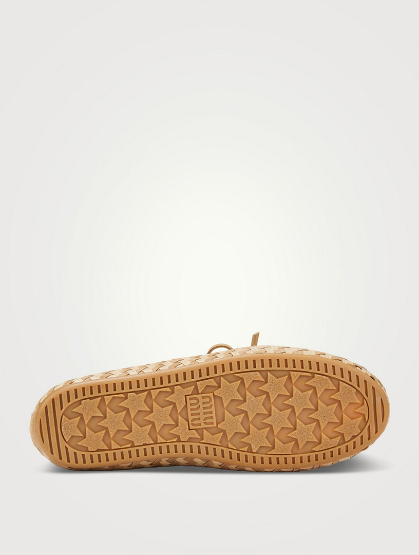 MIU MIU Woven Suede Boat Shoes | Holt Renfrew