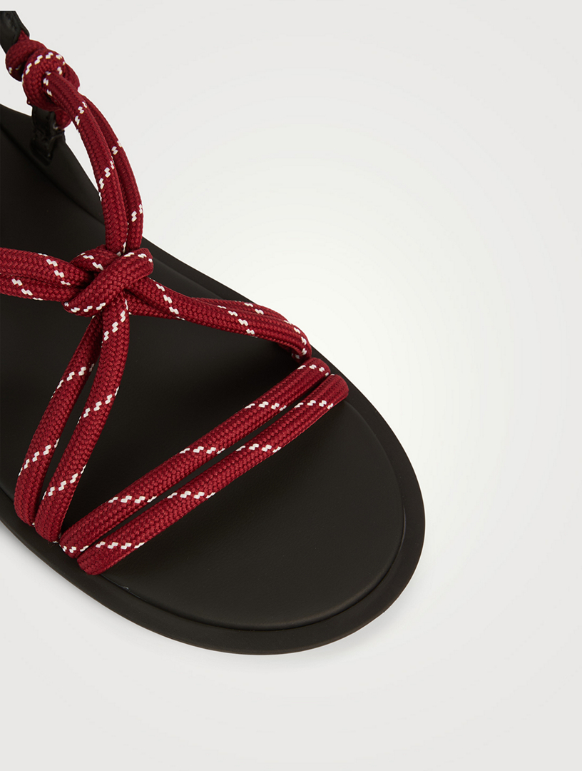 MIU MIU Riviere Cord And Leather Sandals | Holt Renfrew