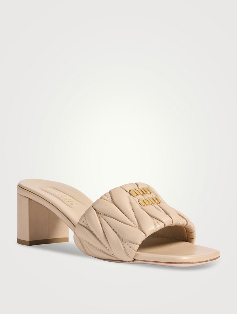 サンダル・ミュール Mon pocket padded leather and nylon mule Black Shuffle fringed leather mules | PRADA