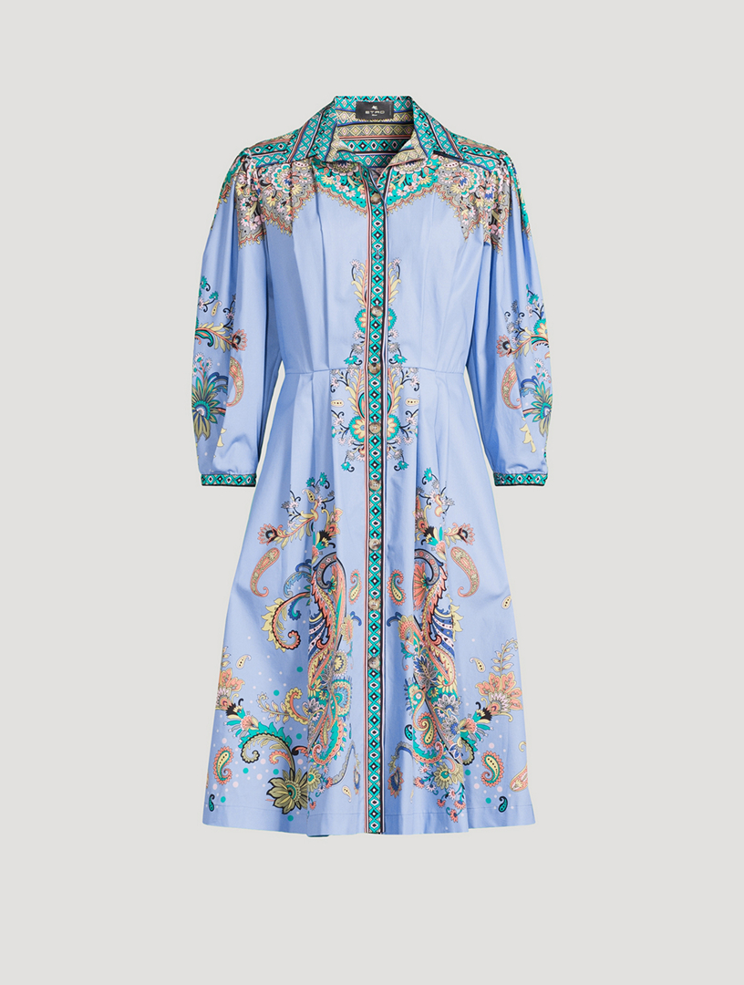 Printed Poplin Shirt Dress