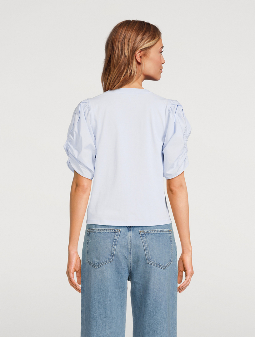 Pleated-Sleeve T-Shirt