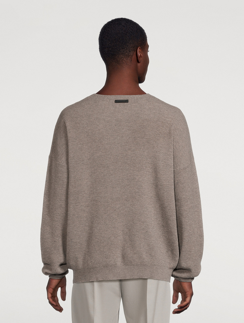 FEAR OF GOD ESSENTIALS Waffle-Knit Crewneck Sweater | Holt Renfrew