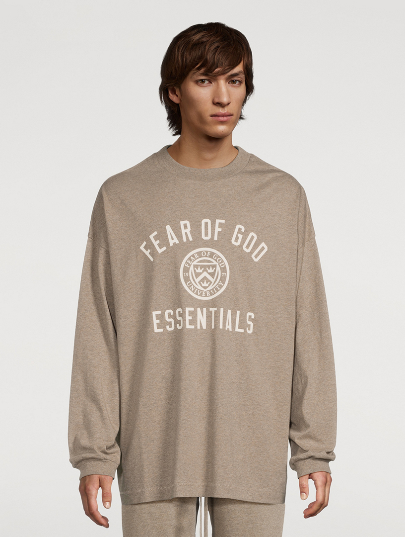 関税込＊FEAR OF GOD ESSENTIALS＊ロング Tシャツ ヘザーグレー Men's T-shirts Fear Of God ESSENTIALS Jersey Long Sleeve T
