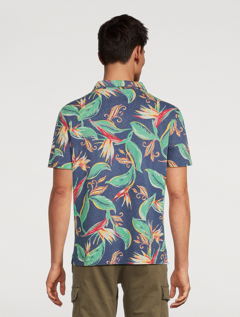 Slim-Fit Polo Shirt Tropical Print