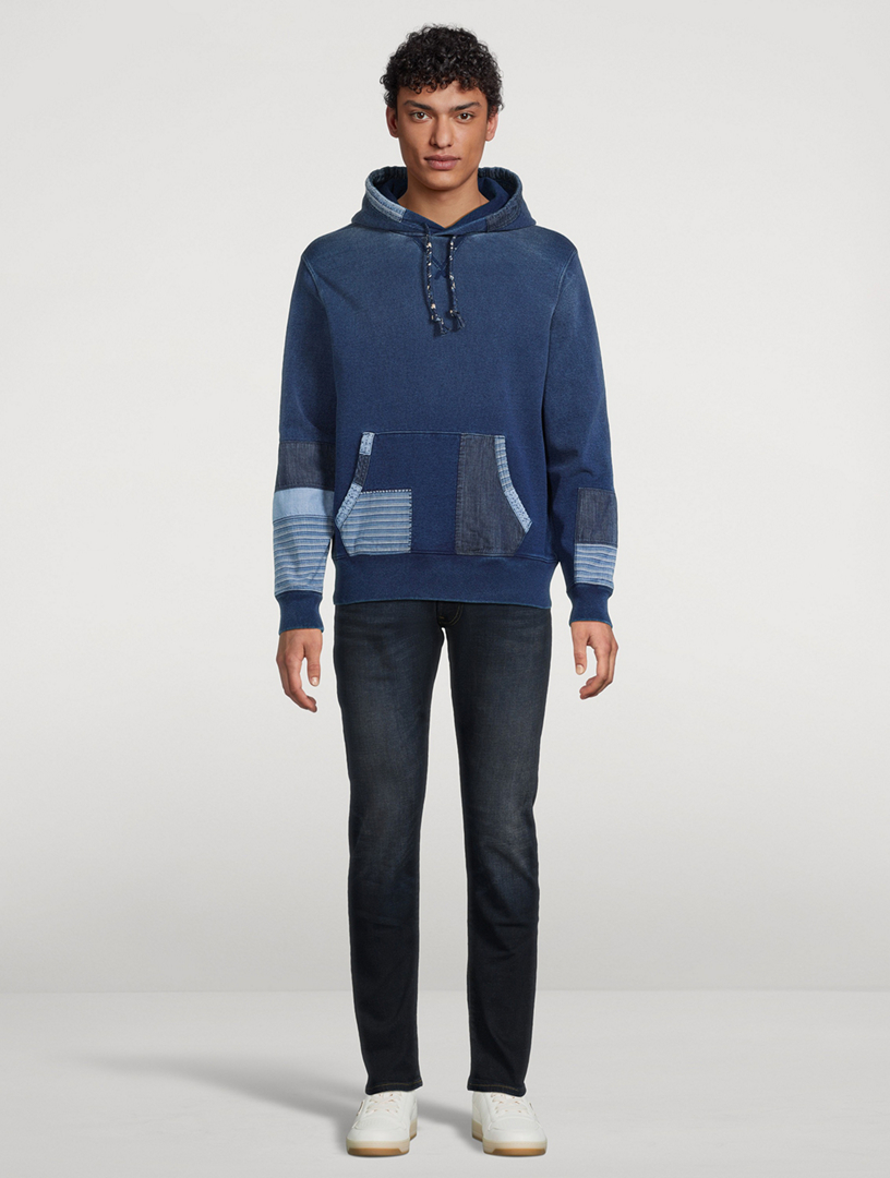 French Terry Patchwork Hoodie