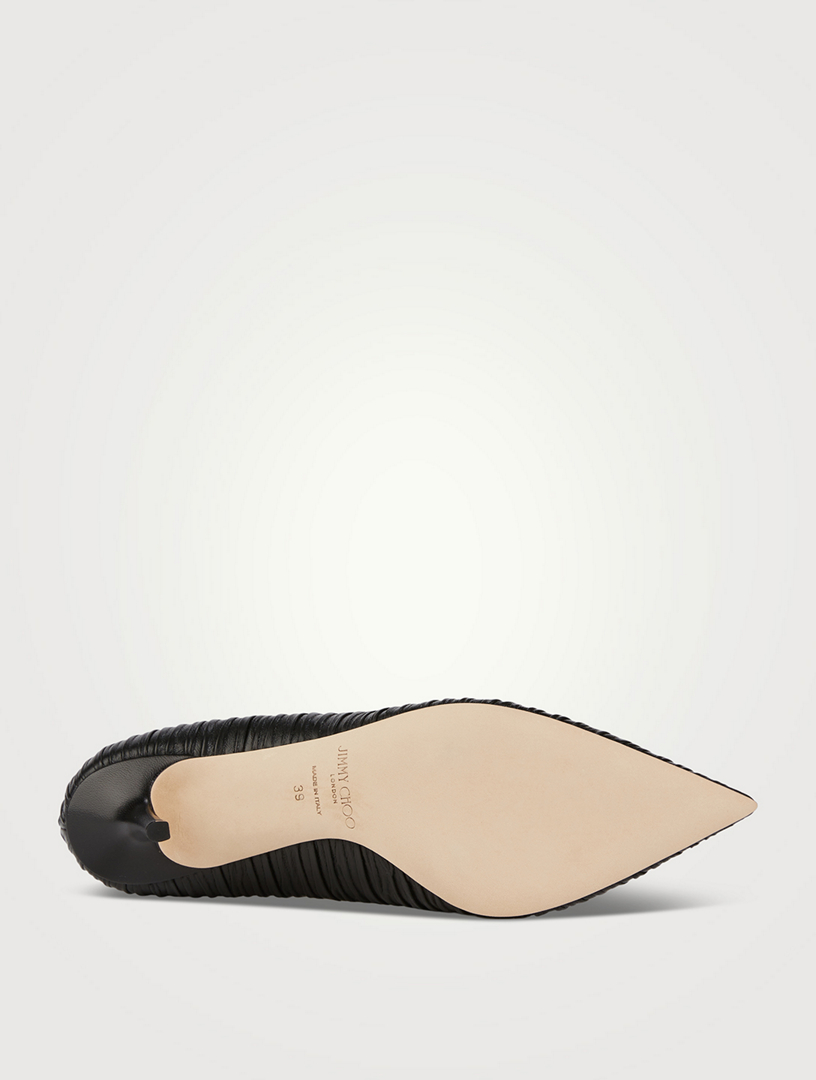 パンプス JIMMY CHOO LOVE PUMPS IN SMOOTH LEATHER Black Patent Leather Pointed-Toe Pumps with JC Emblem | LOVE