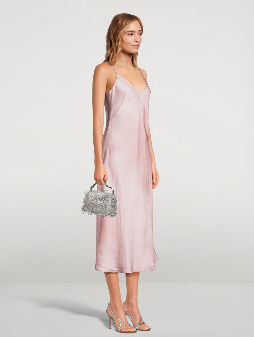 strapless open back dress Acne Studios Toffee Brown Ruffle Strap Dress a20642 main image 1
