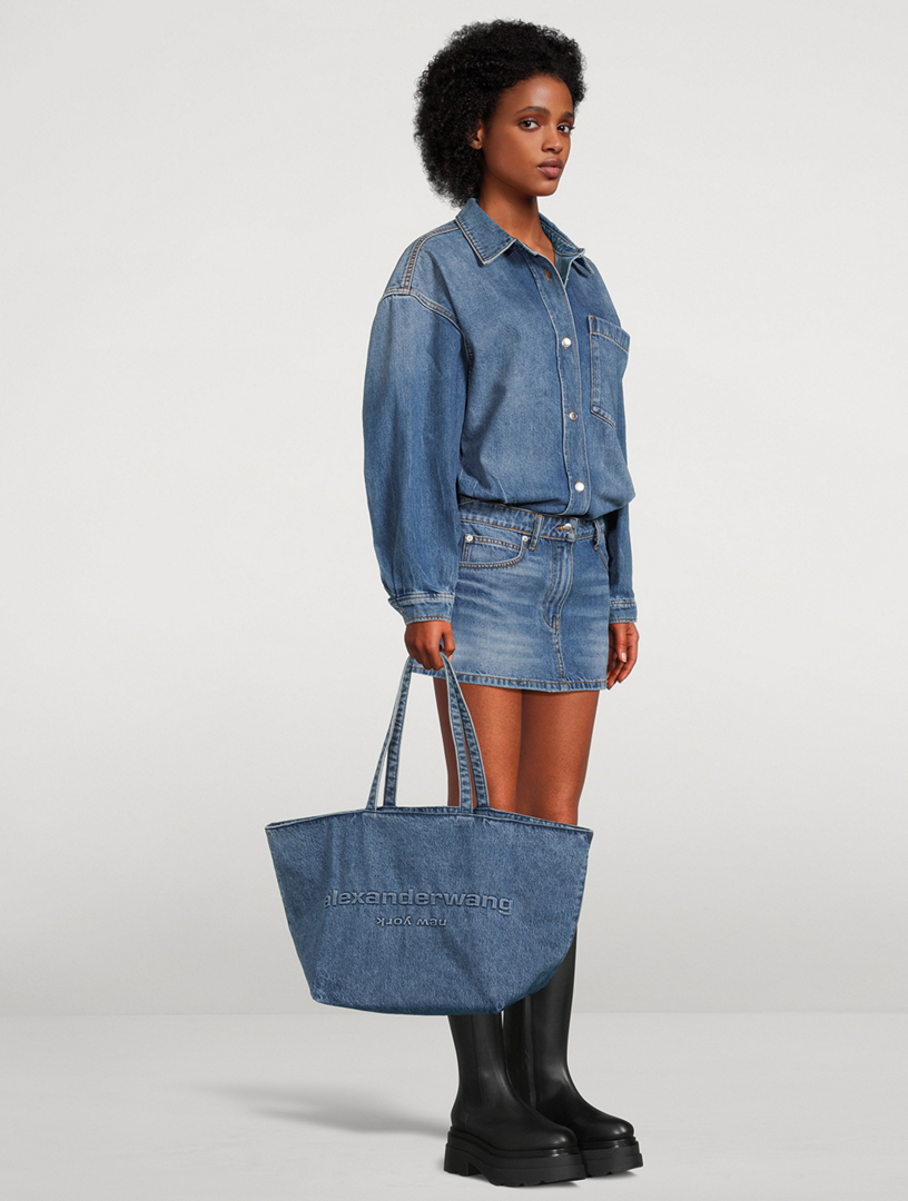 ALEXANDER WANG Punch Denim Tote Bag | Holt Renfrew