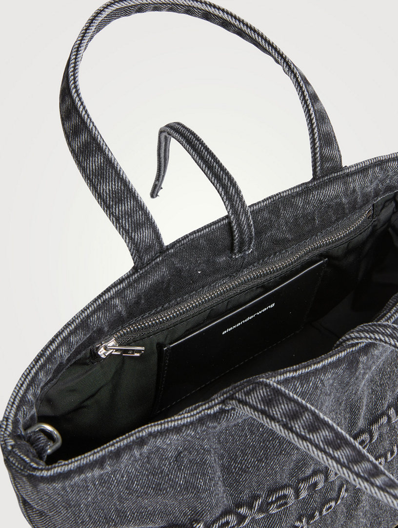ALEXANDER WANG Small Punch Denim Crossbody Tote Bag | Holt Renfrew