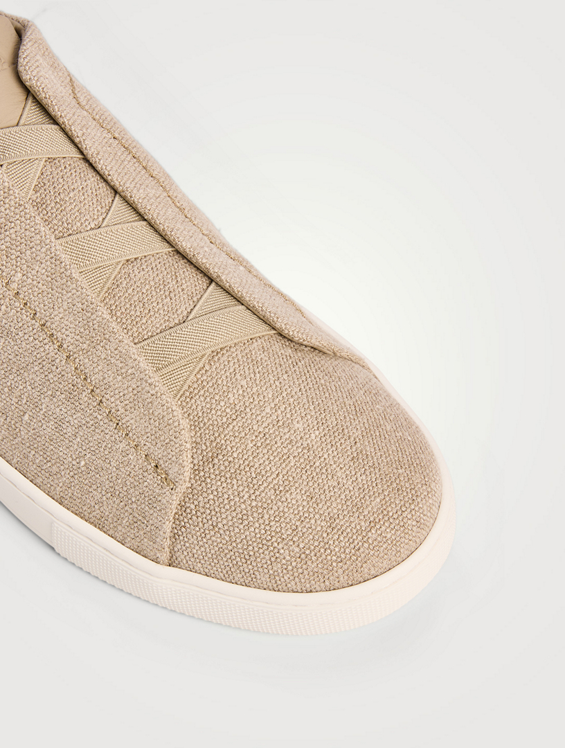 ZEGNA Triple Stitch Cotton And Linen Sneakers | Holt Renfrew