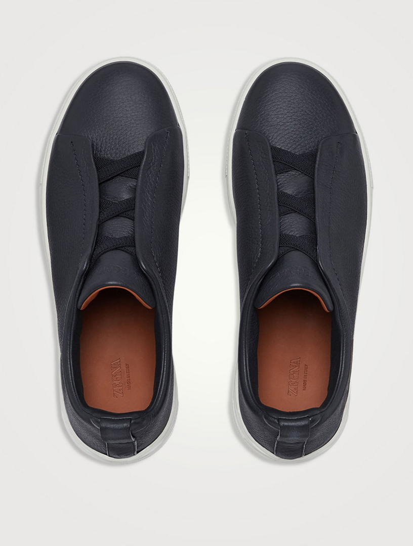 ZEGNA Deerskin Triple Stitch Sneakers | Holt Renfrew