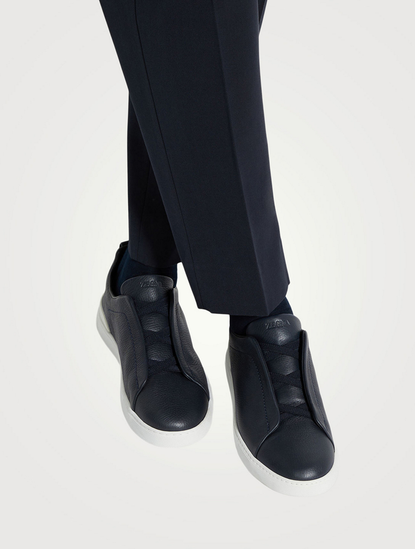 ZEGNA Deerskin Triple Stitch Sneakers | Holt Renfrew