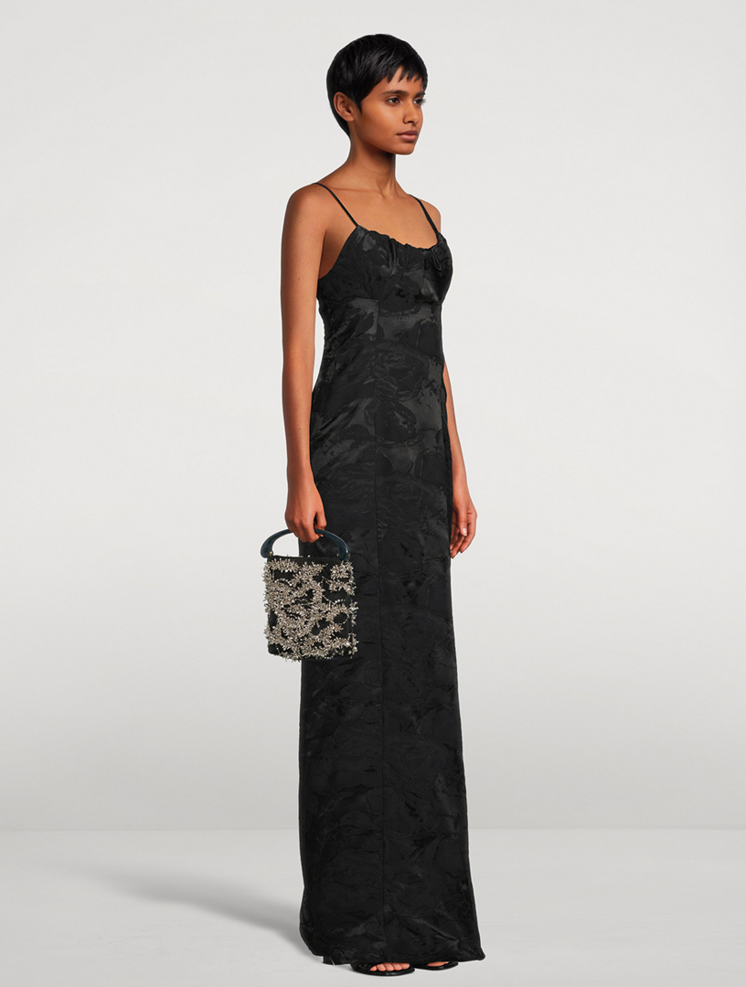 beige dress casual DRIES VAN NOTEN silk beaded dress AS IS – Wellington Hunters and Collectors main image 1