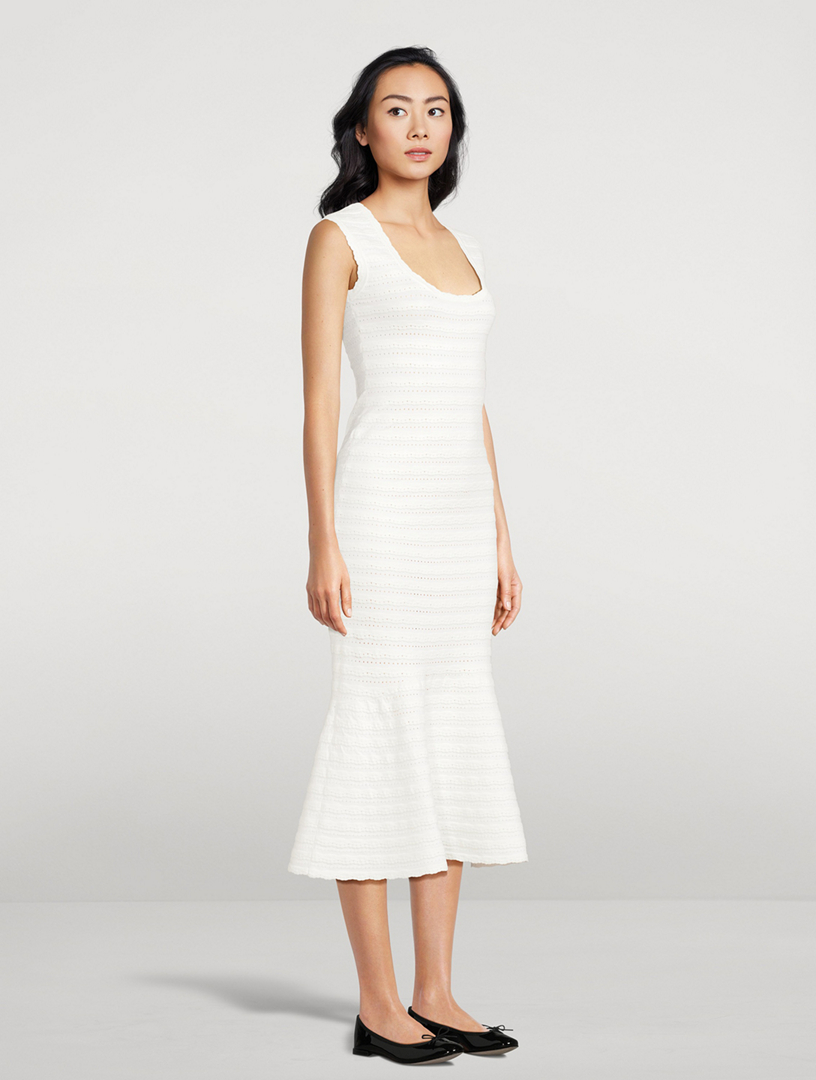 LOVESHACKFANCY Leigh Pointelle Knit Midi Dress | Holt Renfrew