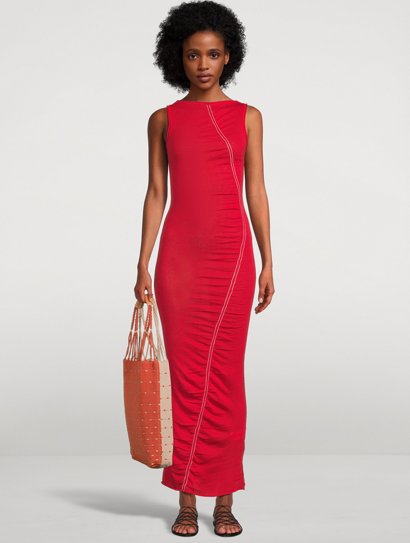 knee length dresses for ladies SHOP ZULU & ZEPHYR - STRIPE TEXTURED KNIT DRESS