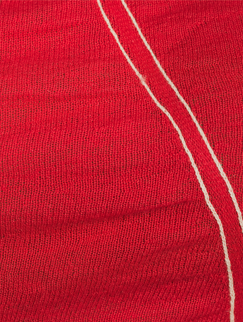 Ruched Knit Midi Dress