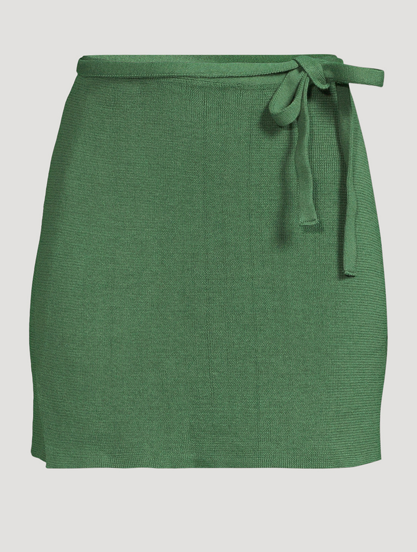 ZULU AND ZEPHYR Eucalyptus Knit Wrap Skirt | Holt Renfrew