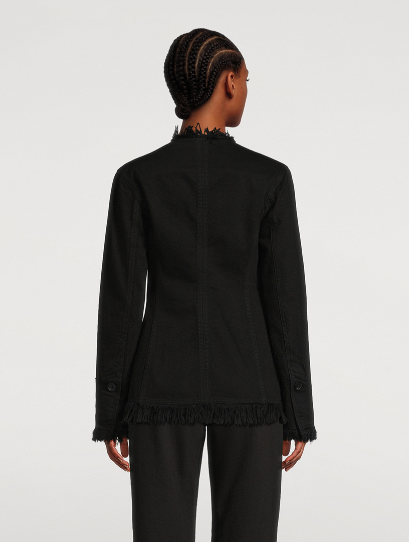 Frayed Denim Blazer