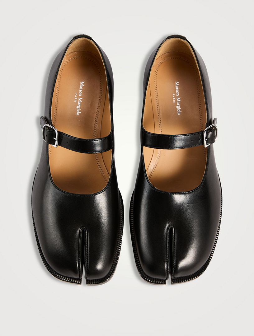 MAISON MARGIELA Tabi Leather Mary Jane Flats | Holt Renfrew
