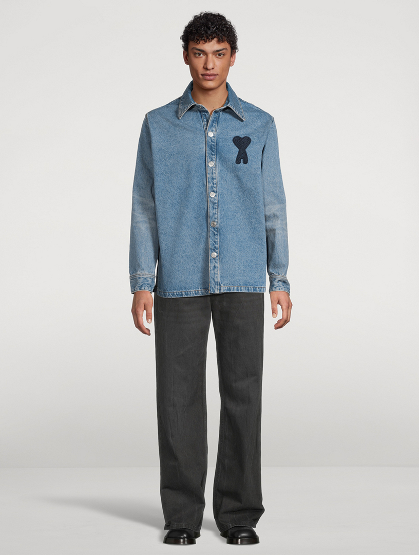 ✩ Ami ✩ AMI PARIS Ami de Cœur Denim Overshirt | Holt Renfrew