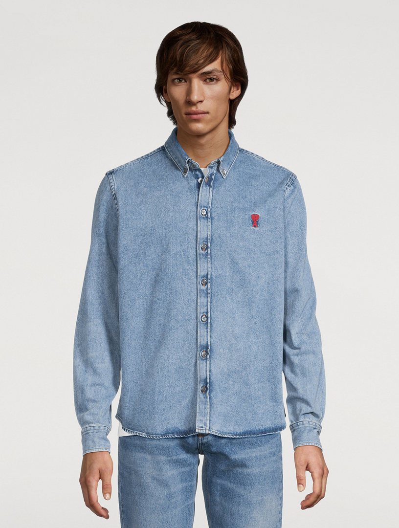 AMI PARIS Ami de Cœur Denim Shirt | Holt Renfrew