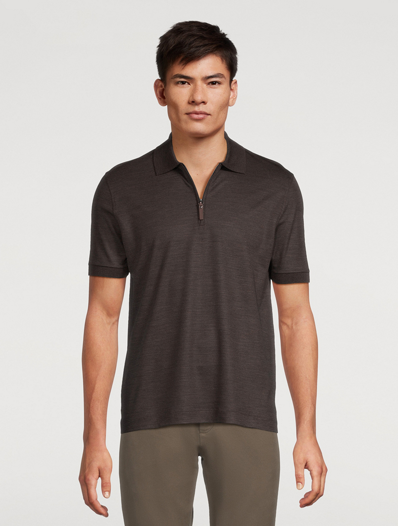 Wool Fleece Polo Shirt