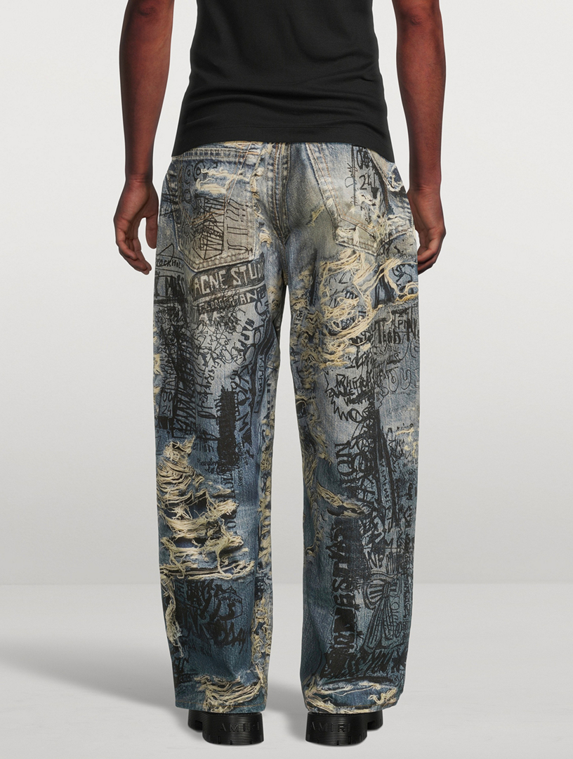 パンツ Acne Studios2023 Super Baggy Brown Waxed Brown Super Baggy-Fit 2023 Jeans by Acne Studios on Sale