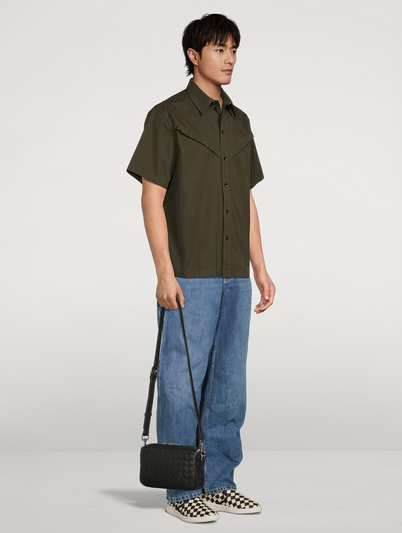 【関税込み】BV489 SMALL INTRECCIATO CAMERA BAG Bottega Veneta® Small Intrecciato Camera Bag in Dark green