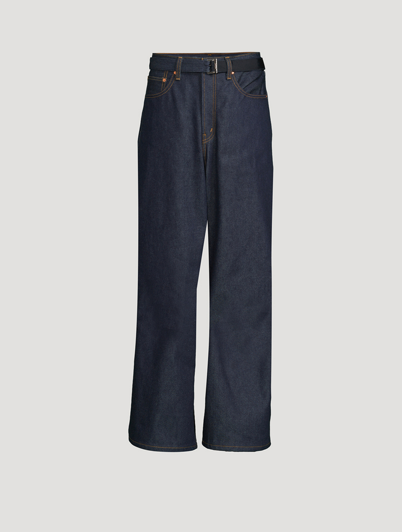 sacai x Levi's Wide-Leg Belted Jeans