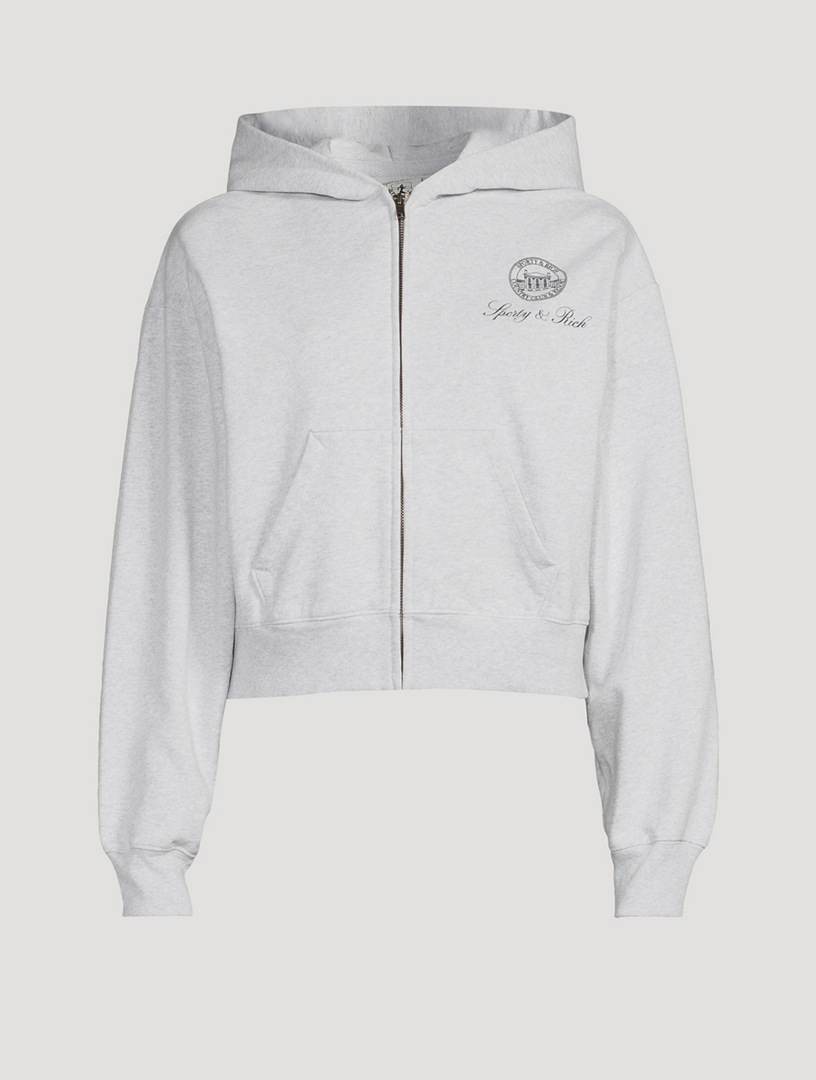SPORTY & RICH Vendome Resort Cropped Zip Hoodie | Holt Renfrew