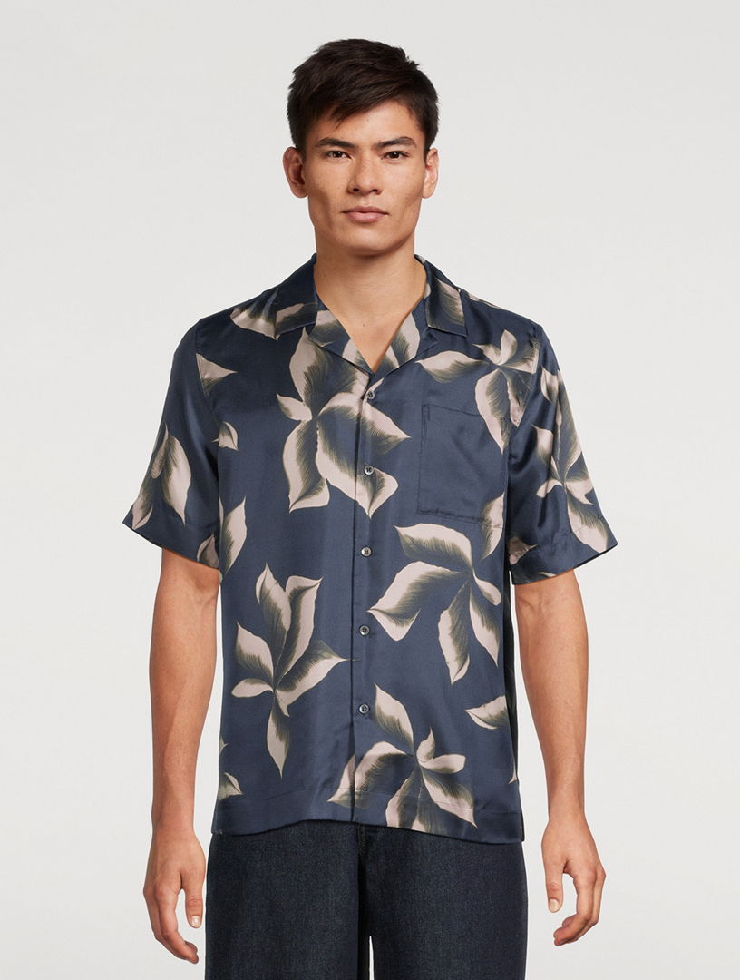 DRIES VAN NOTEN Silk Short-Sleeve Shirt In Floral Print | Holt Renfrew