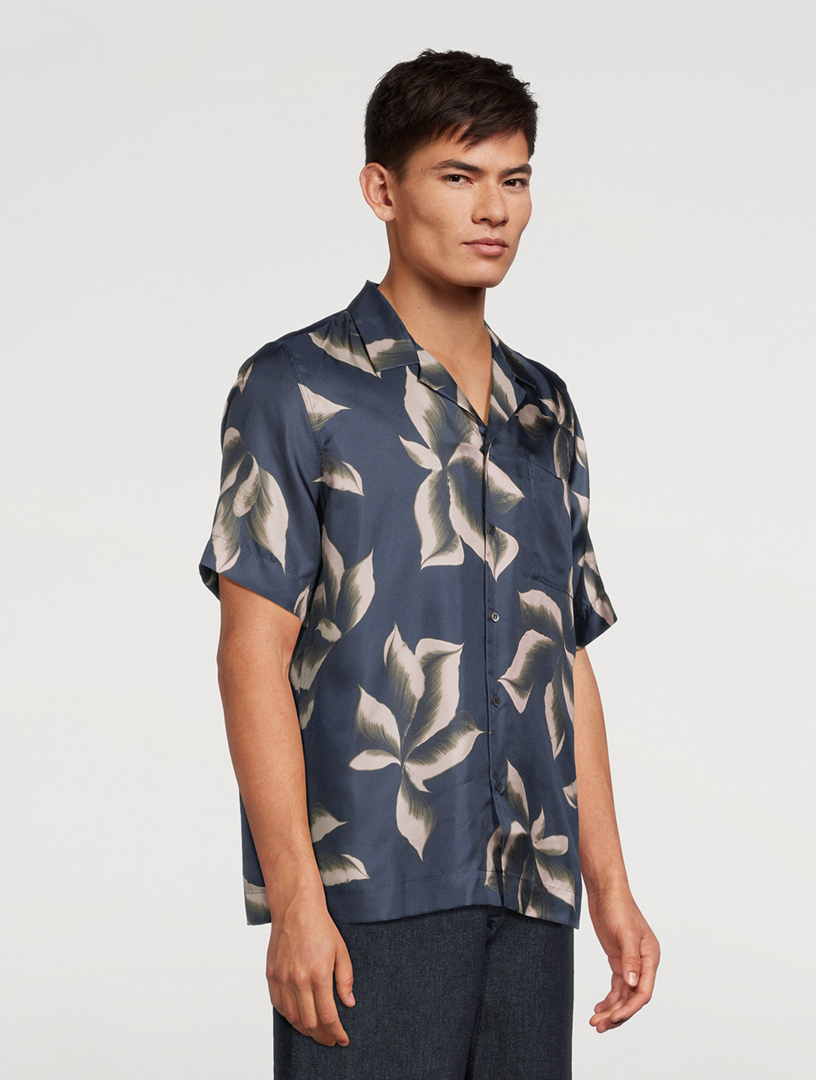 DRIES VAN NOTEN Silk Short-Sleeve Shirt In Floral Print | Holt Renfrew