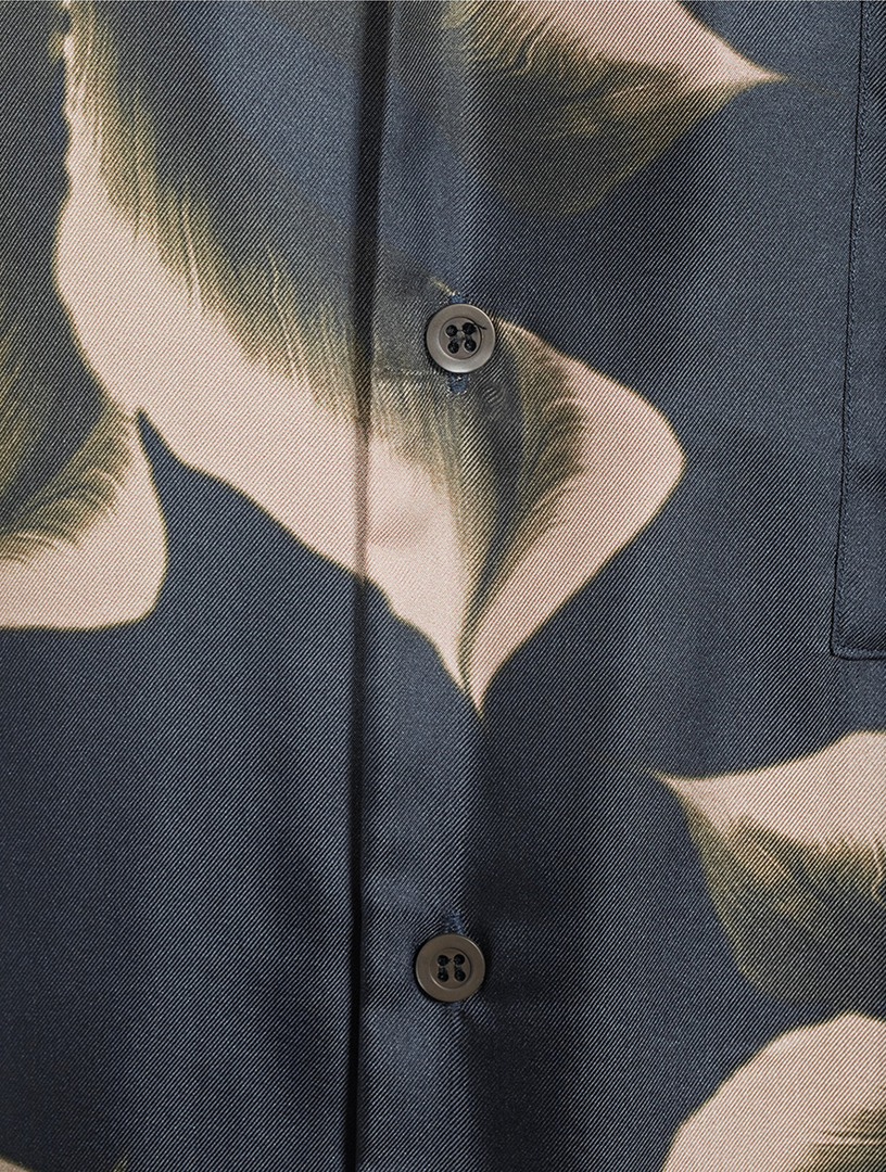 DRIES VAN NOTEN Silk Short-Sleeve Shirt In Floral Print | Holt Renfrew