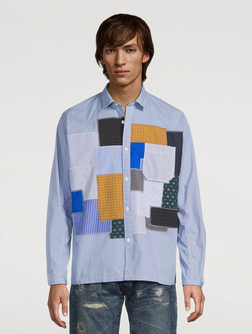 JUNYA WATANABE Patchwork Long-Sleeve Shirt | Holt Renfrew