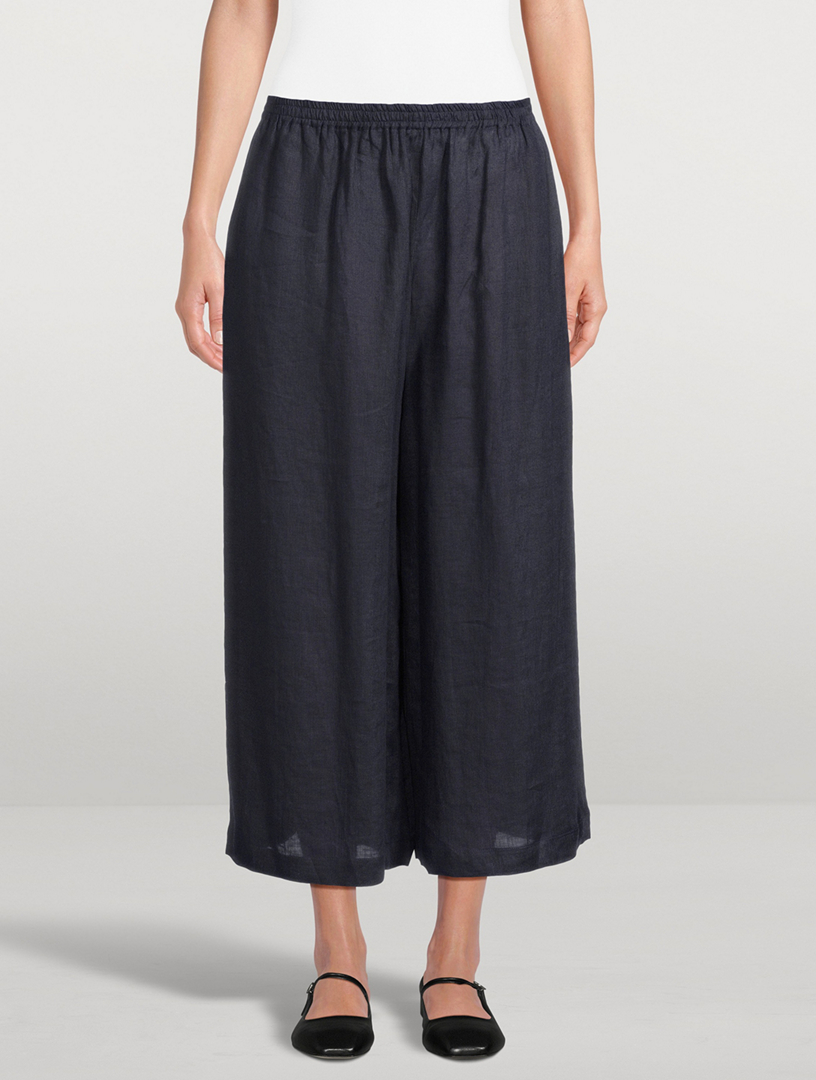 Linen Wide-Leg Trousers