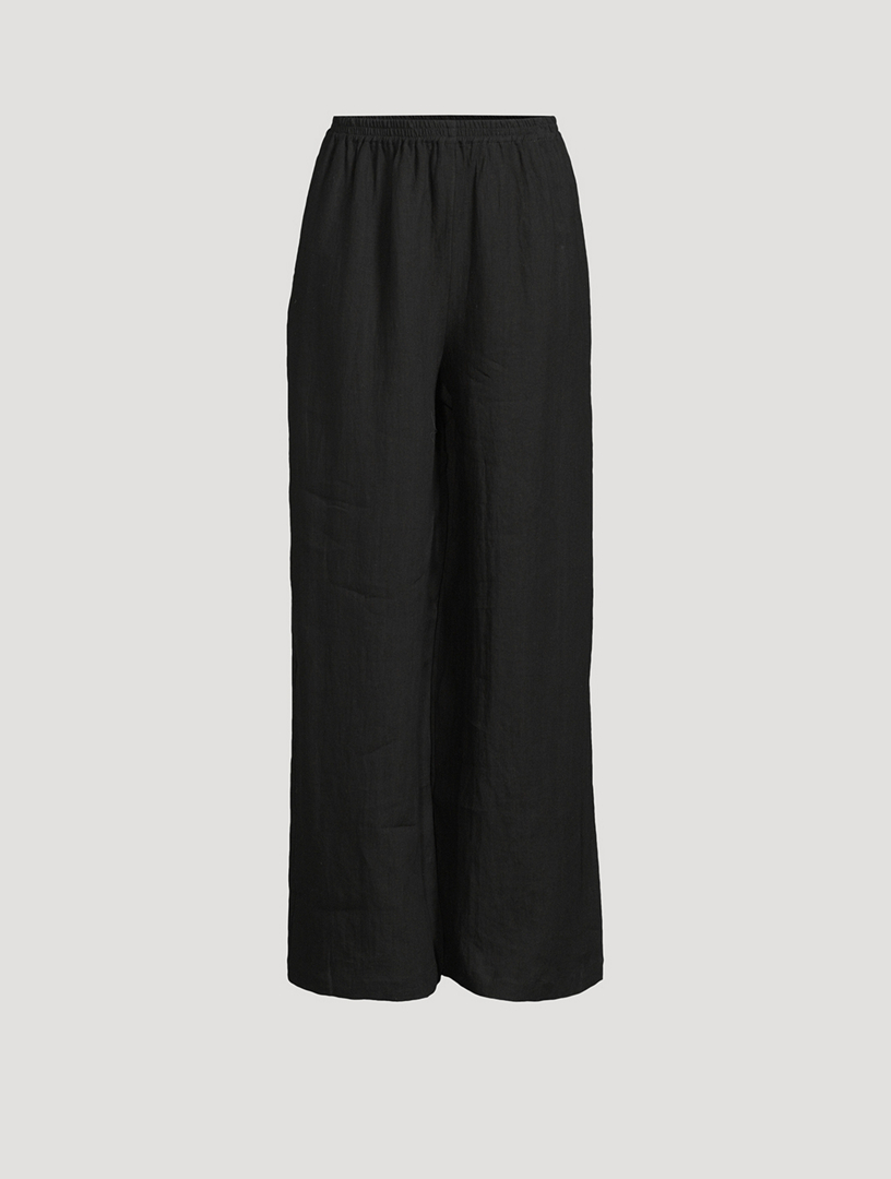 Wide-Leg Linen Trousers